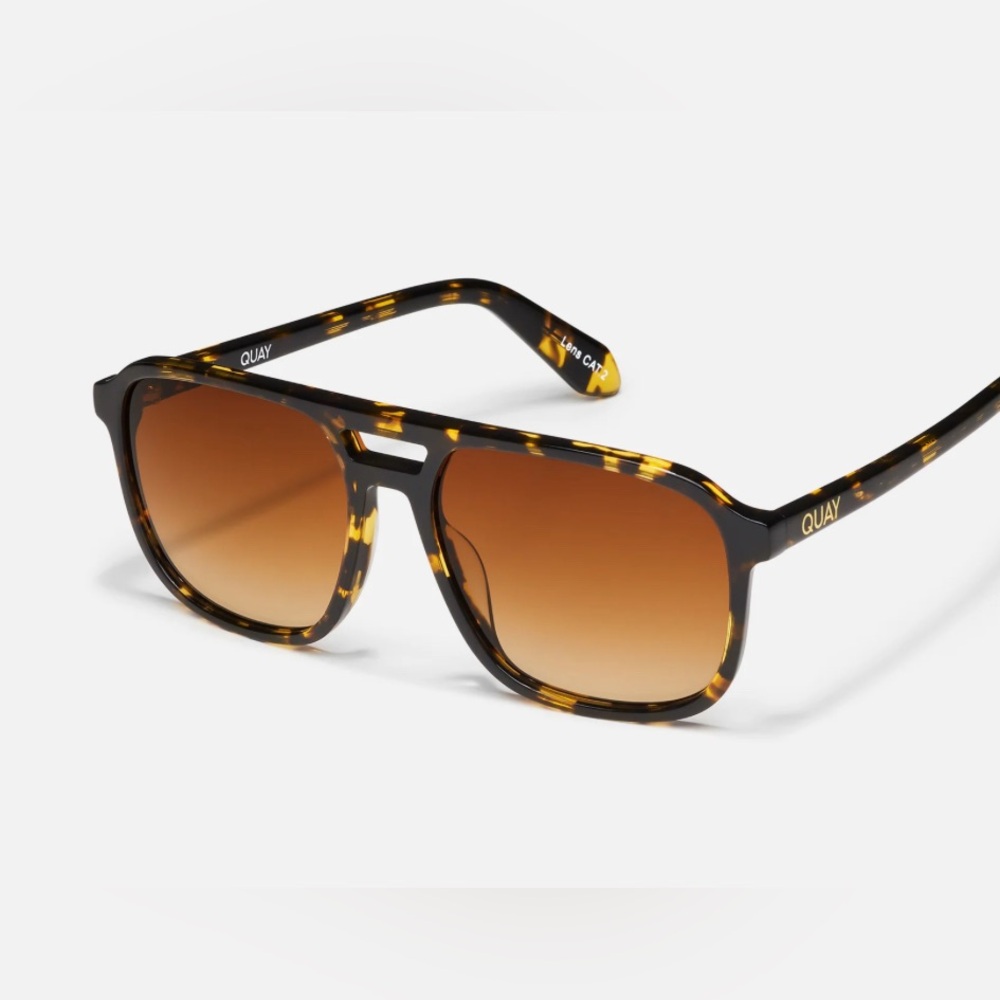 Quay On The Fly Aviator Tortoise Shell Retro Sunglasses Brown Black - Picture 7 of 8